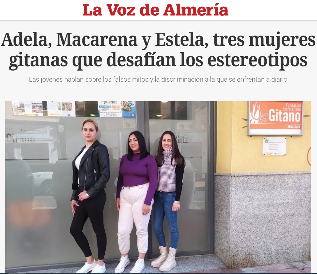 gitanos_org_ALM's tweet photo. @lavozdealmeria visibiliza otra realidad de las #Mujeres #gitanas
https://t.co/J7uUigrV90 https://t.co/YwYSbSIBMT