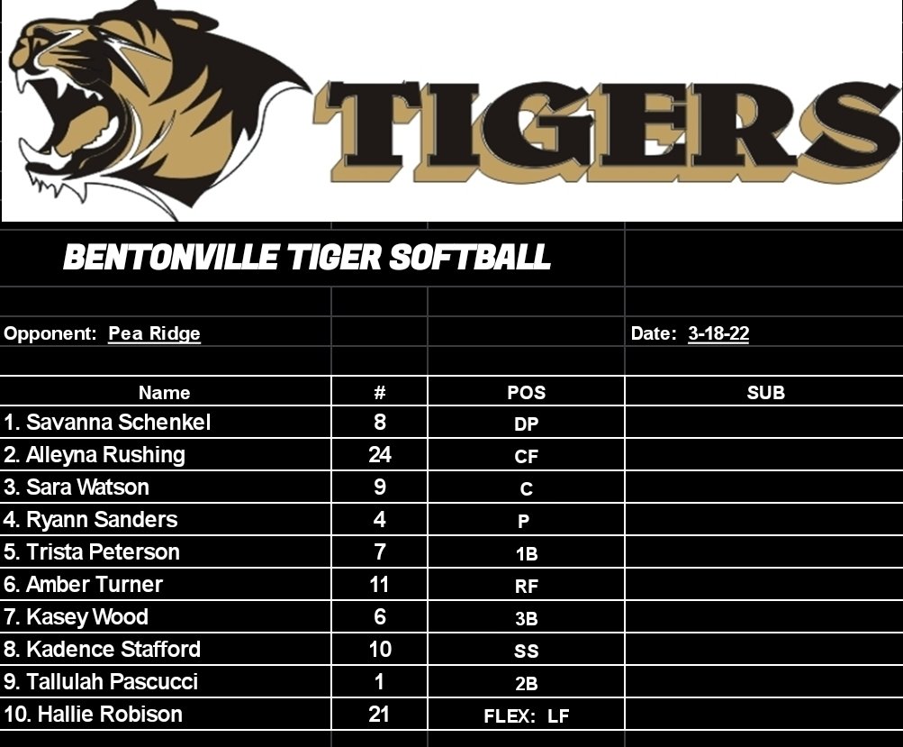 Tiger Softball heads to Harrison today for the Harrison Ozark Classic. #GoTigers