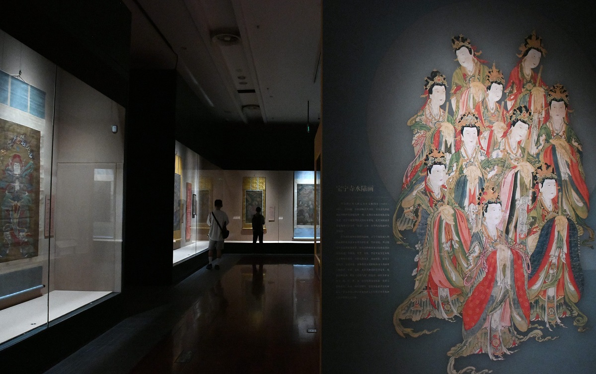 MuseumsChina's tweet photo. Shuilu paintings, originating from the Three Kingdoms (220-280) and portraying #religiousfigures are often displayed in Buddhist rituals. 🤗Seventy such works from across China were presented in an exhibit on Tuesday at the #GuangdongMuseum. 🤩🤩Admire this ancient art!👇 https://t.co/Fz8mltGtwX