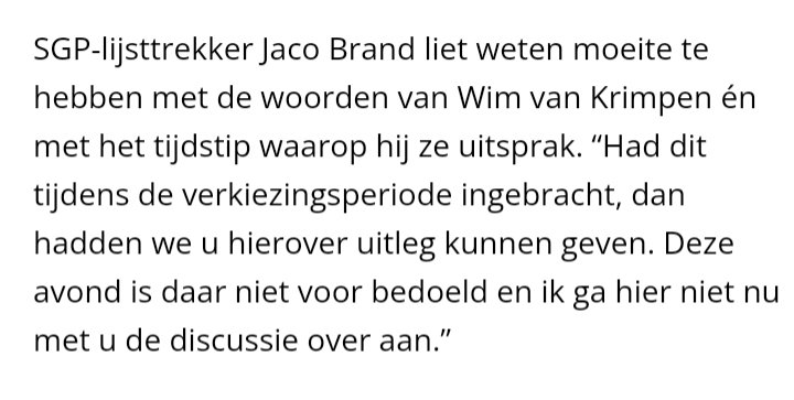 Ongepast en niet handig om dit tijdens het duidingsdebat te benoemen. Vandaar ook mijn reactie 👇