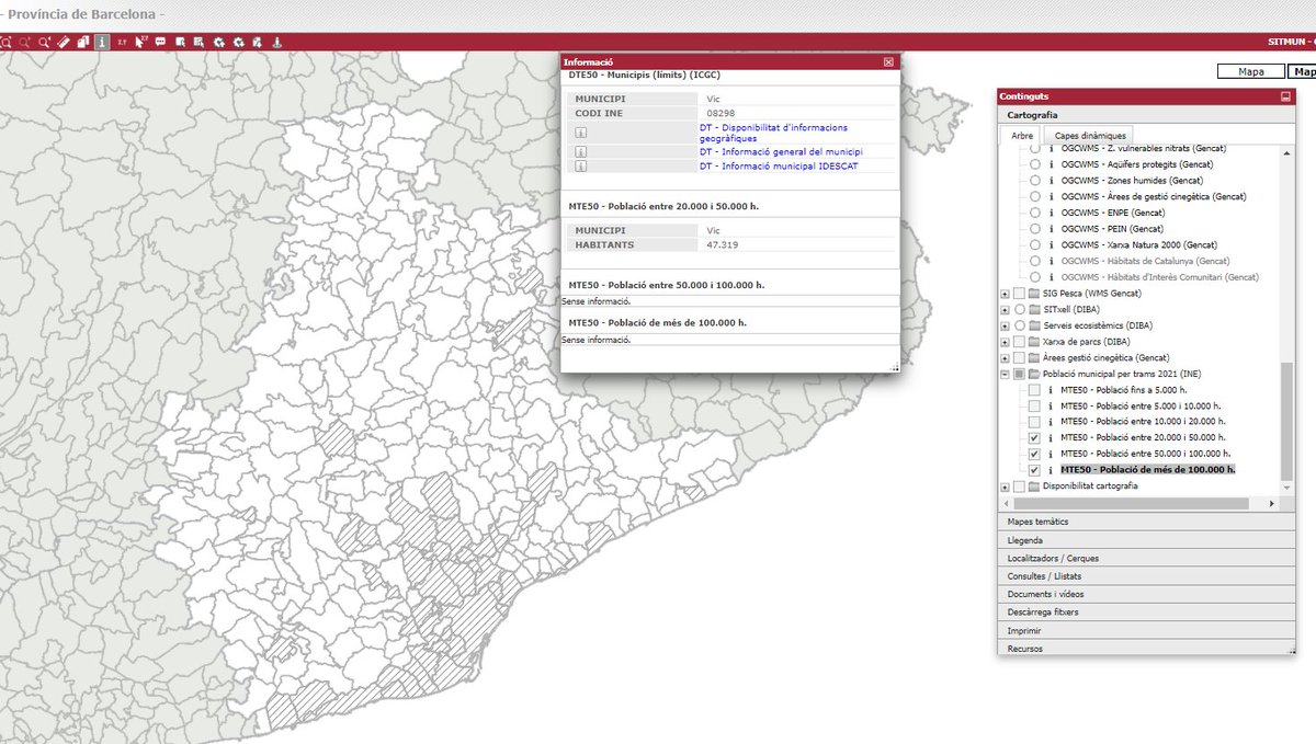 IDEBarcelona's tweet photo. #Sabiesque al #SITMUN de la @diba pots obtenir un mapa amb els municipis de més de 20.000 habitants de la província de #Barcelona?
#som311 #ODSDiba #AireNetCat #TransformacioVerda
@fempcomunica @AccioClimaDIBA @alcaldeseu @accioclimatica https://t.co/So7vmo4toq