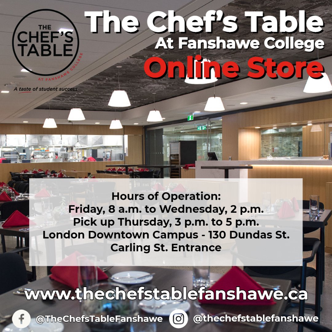 Happy Friday!
Check out what we have in our Online Store this week! There are lots of new yummy items under our Childreach Collection!
📅: Friday, March 18 to Wednesday, March 23
📑: thechefstablefanshawe.ca to place your order. #FanshaweMeats #FanshaweBakes #TheChefsTableFanshawe