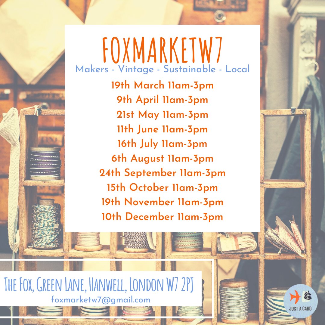 FoxMarketW7's tweet photo. It's our market day tomorrow and we've some great local stallholders lined-up including a stall raising £ for Ukrainian refugees. Pop by for Japanese cakes, art, photography, cards, locally-grown flowers, vegan skincare, candles &amp; more🦊

#hanwell #ealing #shopsmalluk  #shoplocal https://t.co/zw46lybg84
