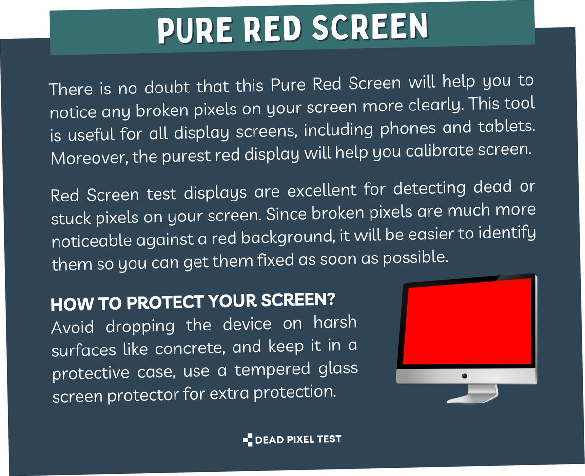 deadpixeltester's tweet image. This is an excellent tool for checking for broken pixels. A pure red display can also help you calibrate your display screens with greater accuracy than ever before possible. 

deadpixeltest.website/red-screen/ 

#redscreen #redscreentest