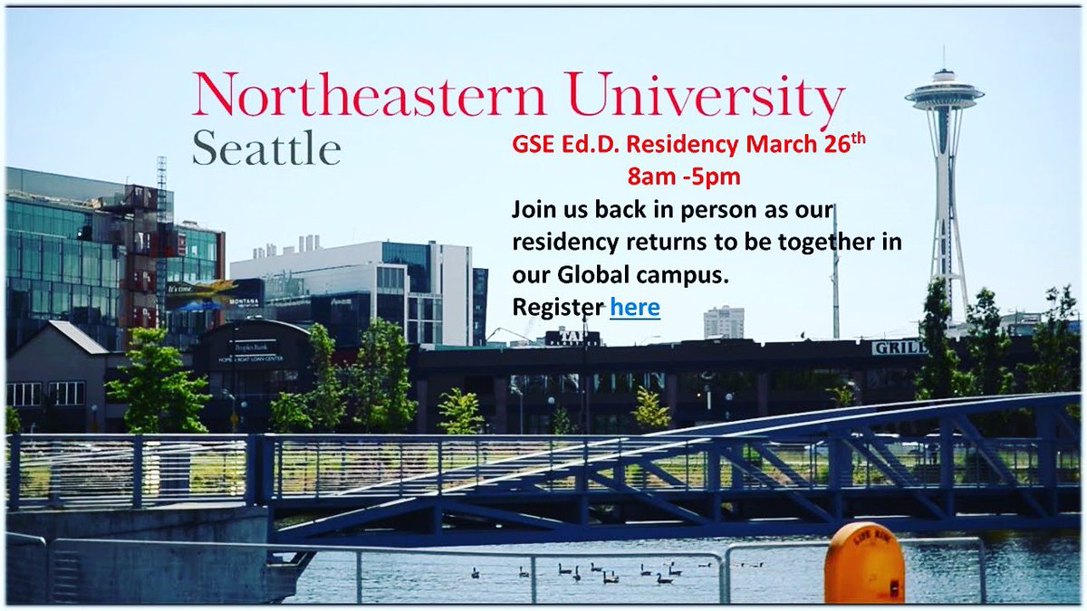 DrKGRM's tweet photo. One week to our @gse_neu program return for an in-person residency experience @NortheasternSEA   After two years of Teams and Zoom excited for the F2F relational time together. If you are an @NEU_EdD student you can still join us. https://t.co/hPFrMWUjBh