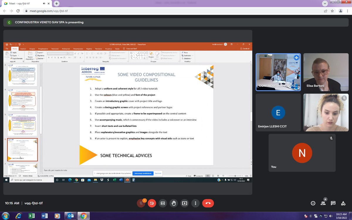 FUTURE_4_0's tweet photo. On #march 18, a trilateral online meeting took place between the partners of the #future4.0 PLUS #project, 
@INTERREGADRION.
The purpose of this meeting was to discuss about the #communication Work Package, where 
@DhomaTirana
  is leader.
#italy #albania #greece #croatia https://t.co/hQCsyDPPIy