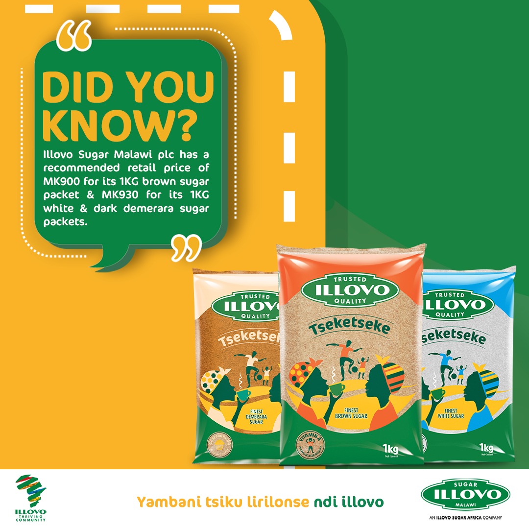 Illovosugarmw's tweet photo. Did you know? 

Illovo Sugar Malawi plc has a recommended retail price of MK900 for its 1KG brown sugar packet &amp; MK930 for its    1KG white &amp; dark demerara sugar packets. 

#IllovoSugarMalawiplc #sweetfact #Malawi https://t.co/fQ4skQI9r9
