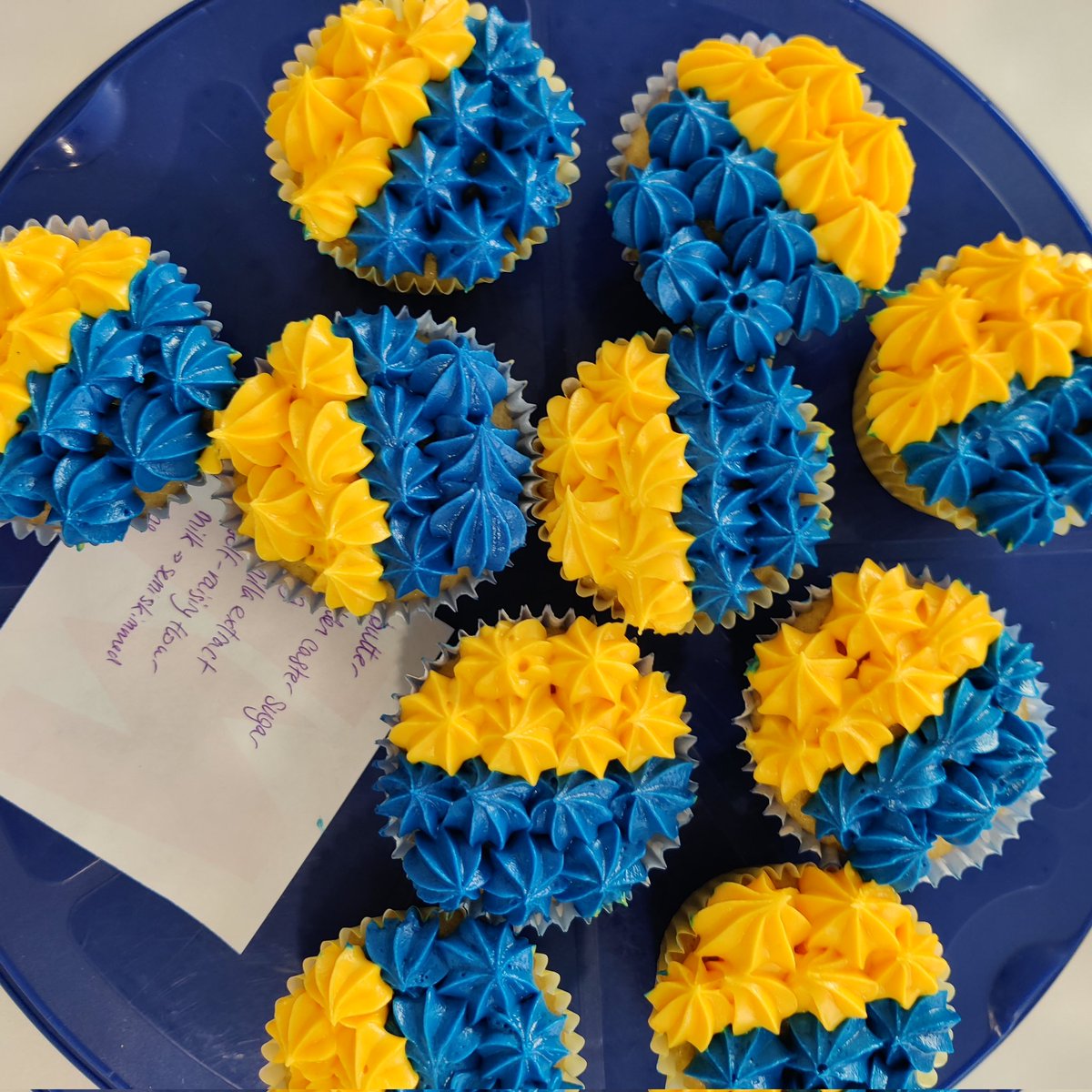 Very busy cake sale for the <a href="/decappeal/">DEC</a> for humanitarian aid in Ukrainian. Well done, <a href="/nelsontormead/">Nelson House</a>