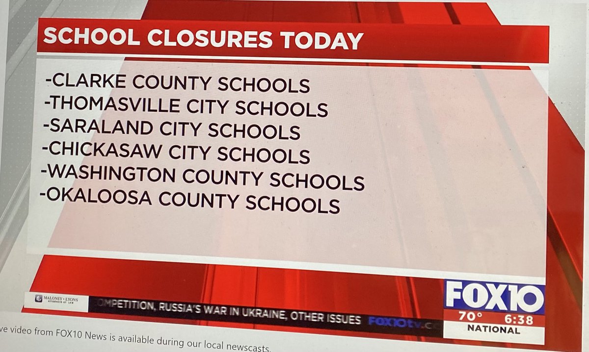 School closures today due to the threat of #severeweather.