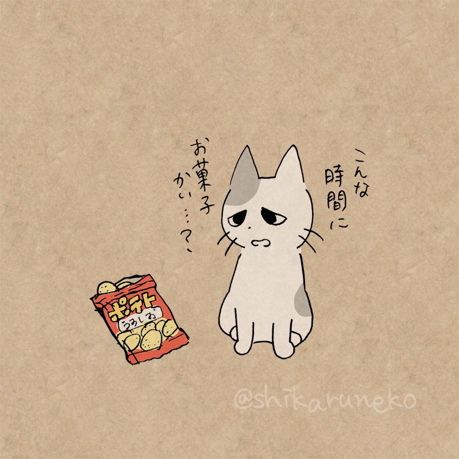 夜中のお菓子がやめられない人と、うれうねこと、あまやかすねこと、しかるねこ 