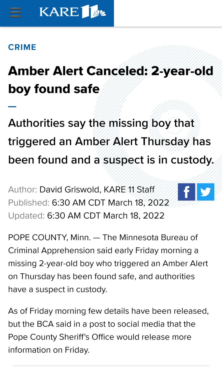 OfficialJuliJay's tweet photo. Thank God! 🙏
#AMBERALERT @kare11 https://t.co/hl9ihHWbfS
