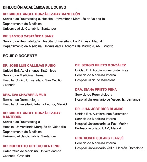 Desde <a href="/SociedadSEMAIS/">Sociedad SEMAIS</a> presentamos el Curso de Experto en VASCULITIS (Acceder a lwww.shformacion.es). Acreditado con 15 créditos ECTS Universidad Francisco de Vitoria (UFV). 100% on-line <a href="/Sociedad_SEMI/">Sociedad Española de Medicina Interna (SEMI)</a> <a href="/SemiFormacion/">Grupo Formacion SEMI</a> <a href="/SyHformacion/">S&H Formación</a>