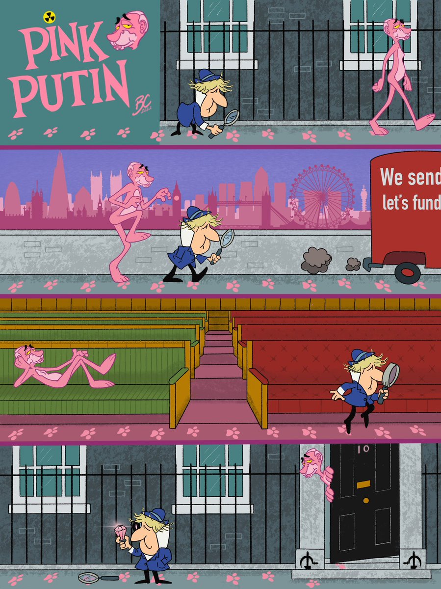 ‘Well here he is, the Pink Putin, 
The rinky-dink Putin, 
Everybody loathes a Putin that’s pink,
He really is a moody twat, 
Not a gentleman or scholar just an, autocrat…
 
#Putin #PutinWarCriminal #Cartoons <a href="/procartoonists/">Procartoonists</a> @MartinRowson