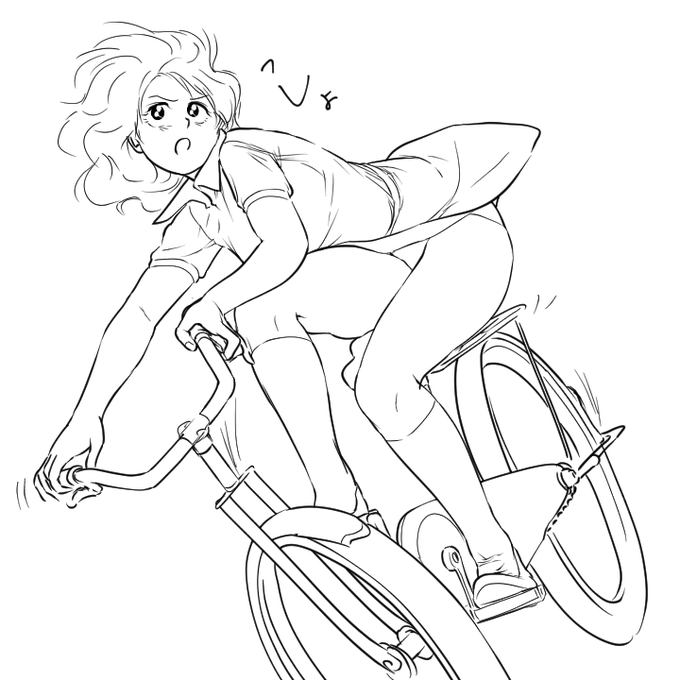 自転車のフォームのクセがマキシマムに強いマリしゃん。 