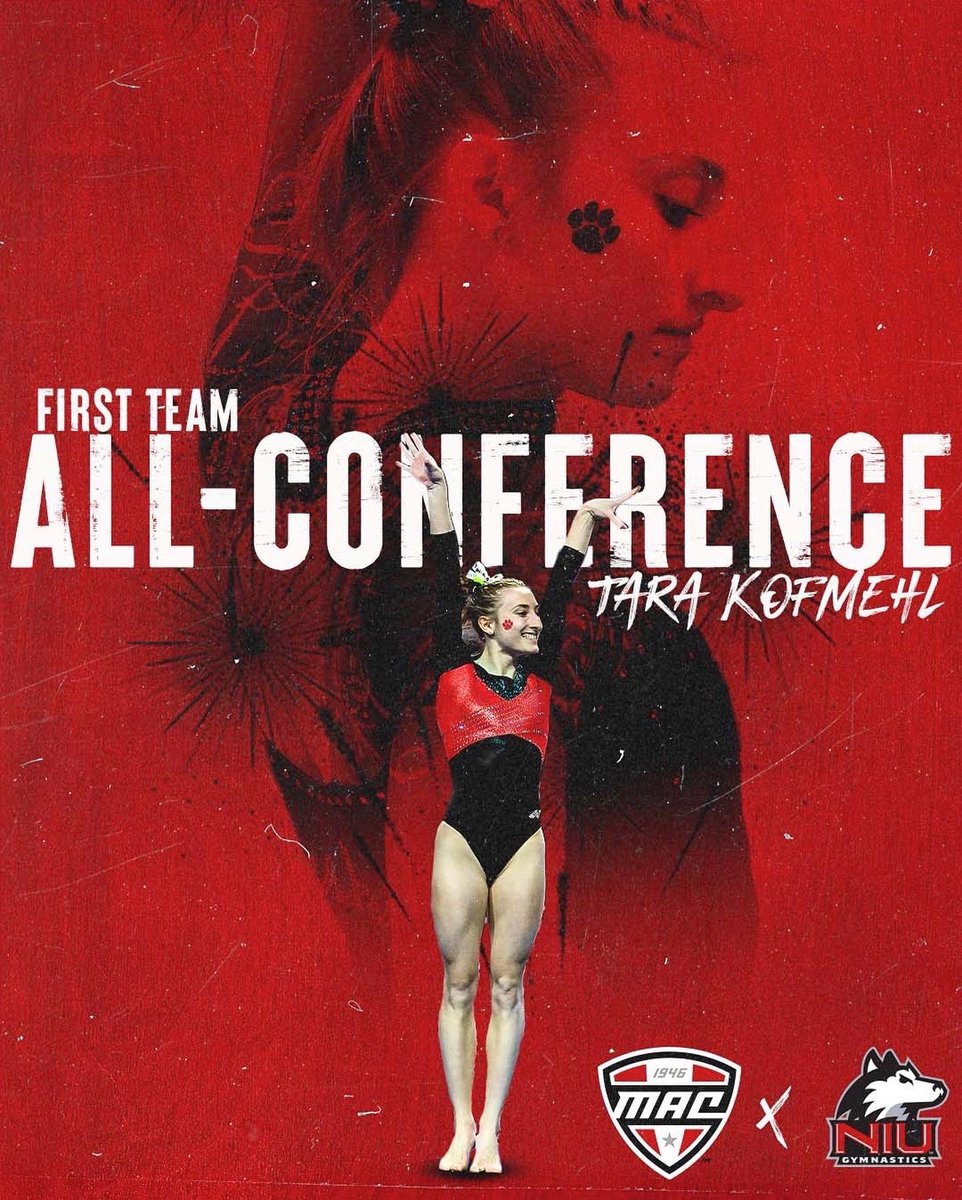 Niugymnastics's tweet image. Congrats to Tara and Natalie for winning First Team All-Conference Honors! ❤️🐾 #packattack