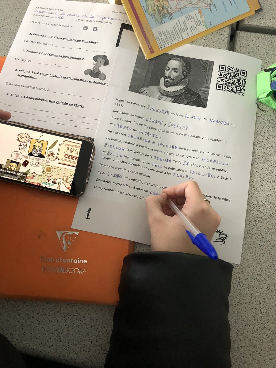 MilonAude's tweet photo. Escape game En un lugar de la Mancha… [A2] Du bonheur de voir les élèves s’accrocher, être motivés, déçus que ce soit (déjà) la fin du cours! J’adore mon boulot 🥰

https://t.co/rNguoWzQtg https://t.co/Q8czByT9re