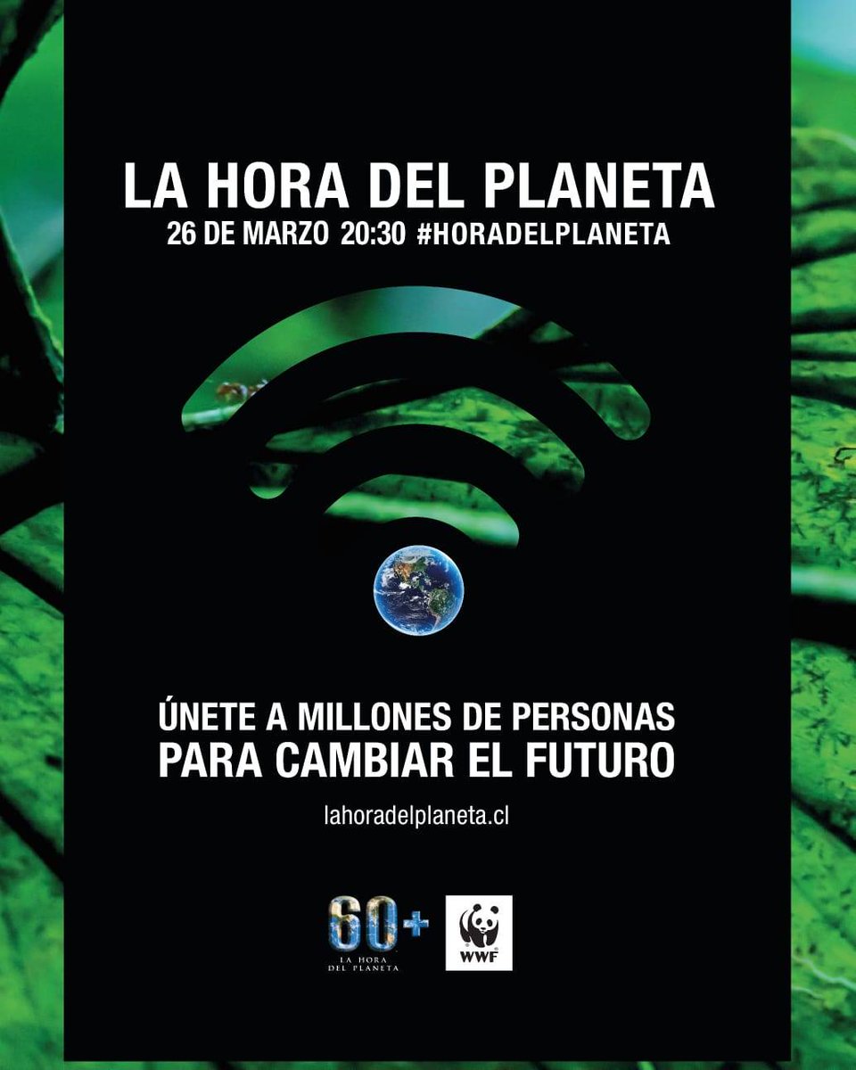 ⭕La <a href="/AChMChile/">ACHM Asociación Chilena de Municipalidades</a> y <a href="/WWFChile/">WWF Chile</a> te invitan a ser parte de la Hora del Planeta 🌐, la mayor acción voluntaria contra el cambio climático, la naturaleza y las personas a nivel mundial, el próximo sábado 26 de marzo, entre las 20.30 y las 21.30 horas.
wwf.cl/sala_redaccion…
