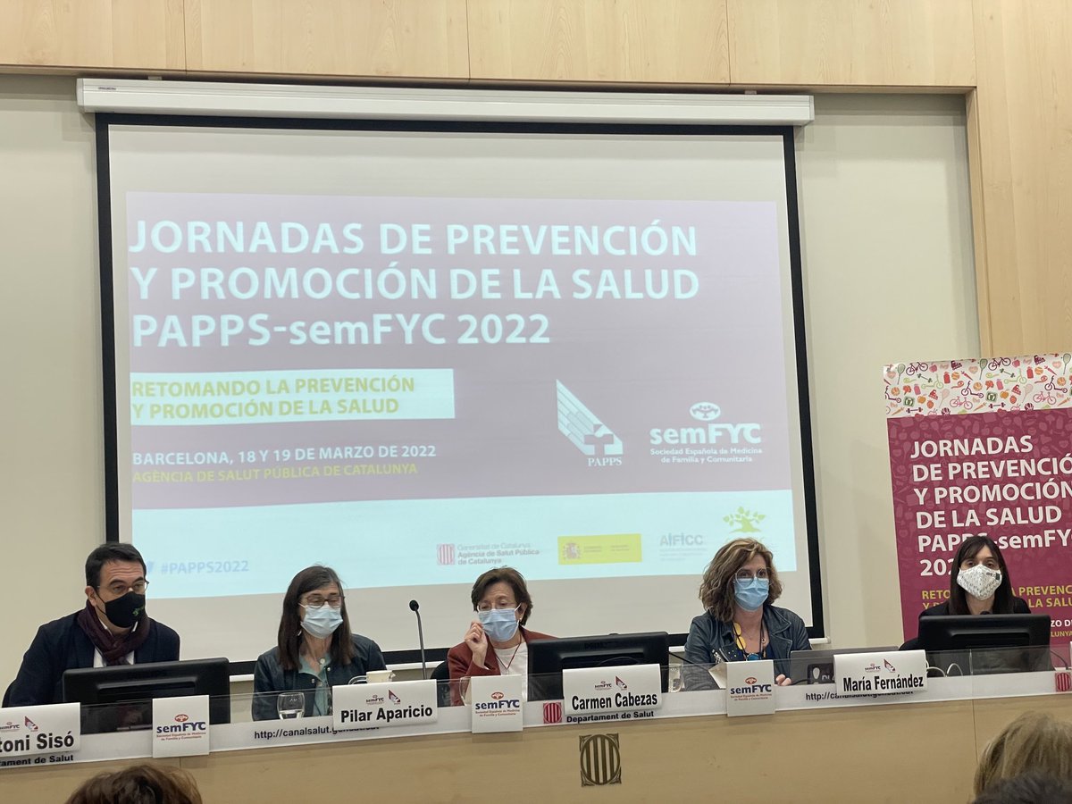 Taula inaugural de les Jornades del PAPPS 2022 en Barcelona.  L'Ester Giménez vicepresidenta de l'AIFiCC participa en la taula en representació de la nostra societat. @aific ⁦<a href="/salutcat/">Salut</a>⁩ ⁦@salutpublicabcn⁩ ⁦<a href="/SalutMedia/">SalutMedia</a>⁩