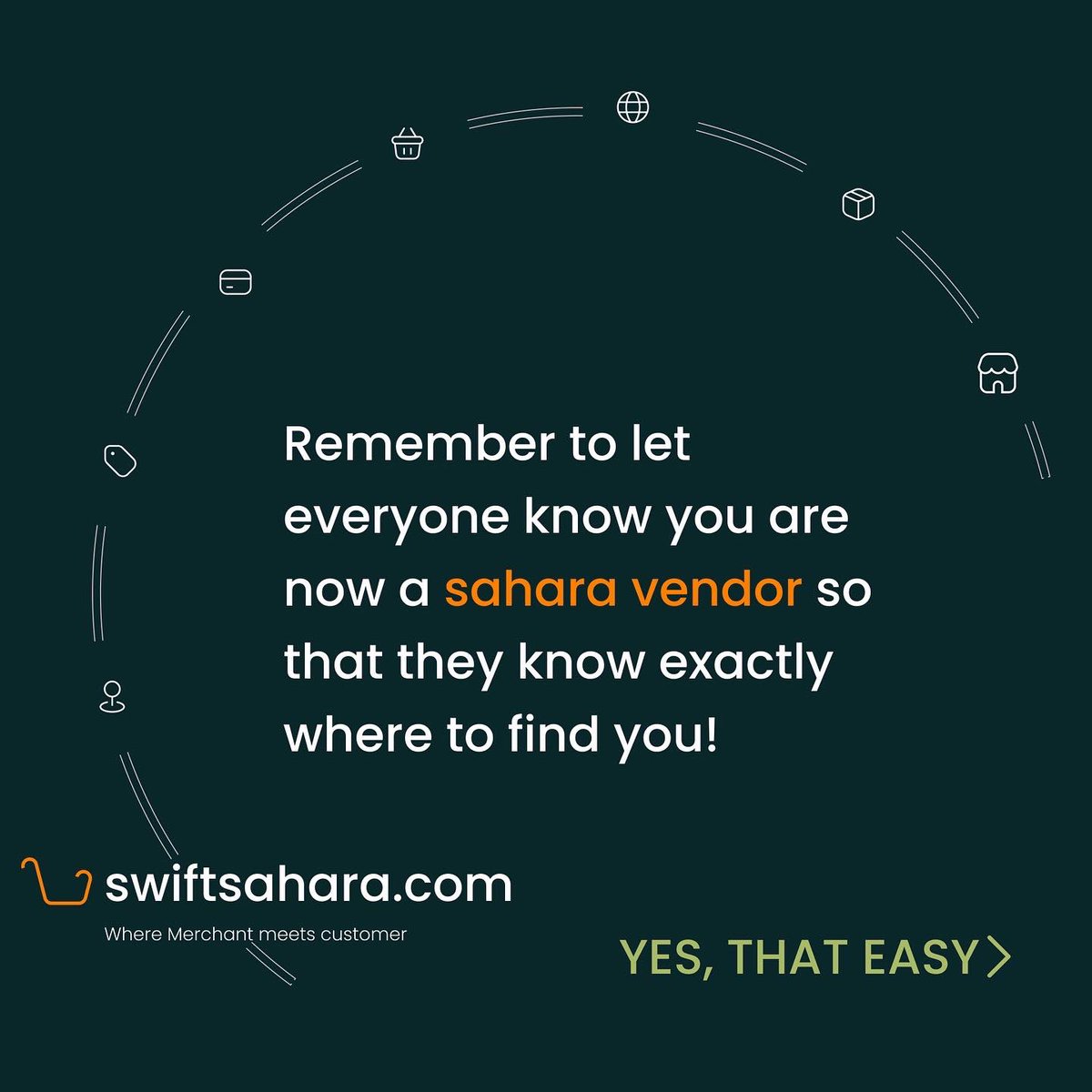SwiftSahara's tweet photo. You’re new to this “online store” thing. Don’t worry about it all. We’ll guide you through. 😉 https://t.co/y7RyQxN3DJ