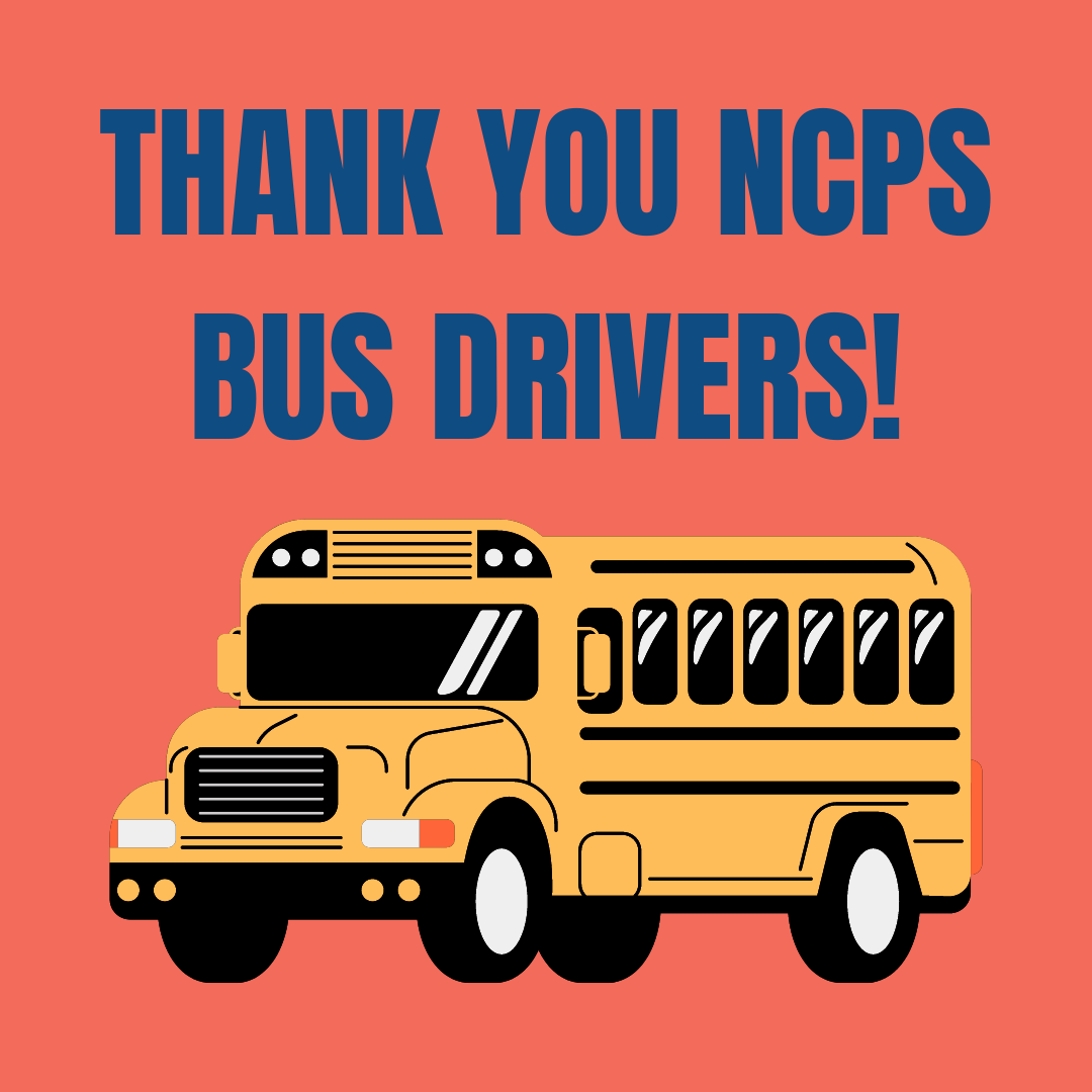 NCPSchools's tweet photo. Happy National Bus/Transit Driver Appreciation Day! We are so thankful for all members of our transportation team here at NCPS. #HighExpectations4ALL #NCPSStrong https://t.co/Z1abKG8kH9