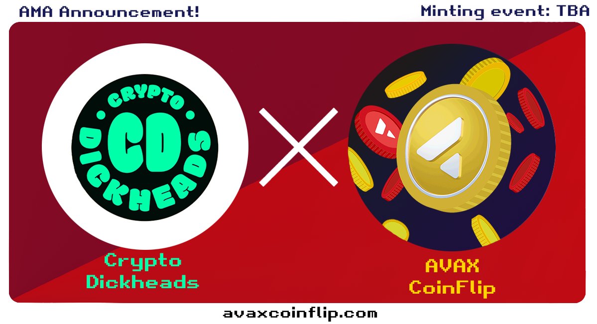 Crypto Dickheads 🔺 (@dickheadscrypto) on Twitter photo 📢Tonight we will host a Turkish AMA session with @avalancheavax 's upcoming project <a href="/AvaxFlip/">Avax Coin Flip</a> at 19:00 UTC in our Discord Server.
🚨Don't worry, tomorrow we will also host an English twitter spaces session together.
See you tonight #DickheadsFAM 💪
discord.gg/cryptodickheads 📢Tonight we will host a Turkish AMA session with @avalancheavax 's upcoming project <a href="/AvaxFlip/">Avax Coin Flip</a> at 19:00 UTC in our Discord Server.
🚨Don't worry, tomorrow we will also host an English twitter spaces session together.
See you tonight #DickheadsFAM 💪
discord.gg/cryptodickheads