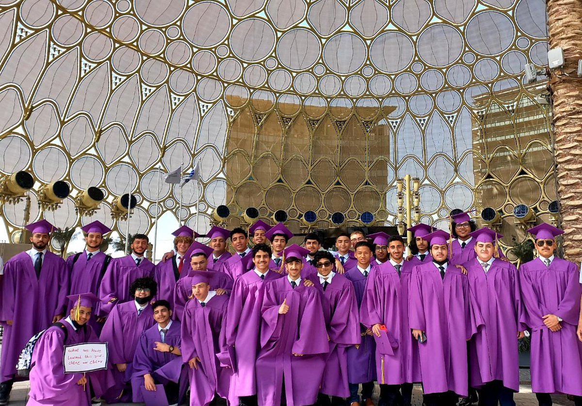 Mawakeb_Barsha's tweet photo. Caps off to you class of 2022! Our AMB seniors proudly received their #capsandgowns 
First stop: Caps &amp; Gowns. Next stop: Graduation Day. #graduationinspiration #wearealmawakeb #graduation2022 @expo2020schools @expo2020dubai https://t.co/V39QfLIaKq
