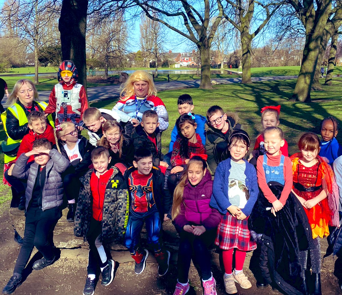 EPA_Y1_Y2's tweet photo. #RedNoseDay and #scienceweek2022 means #EPAOctopus class have had a wonderful trip dressed in red or as a superhero to go #bug hunting at East Park this morning! @DeltaEstcourt https://t.co/8WZSNQopOP