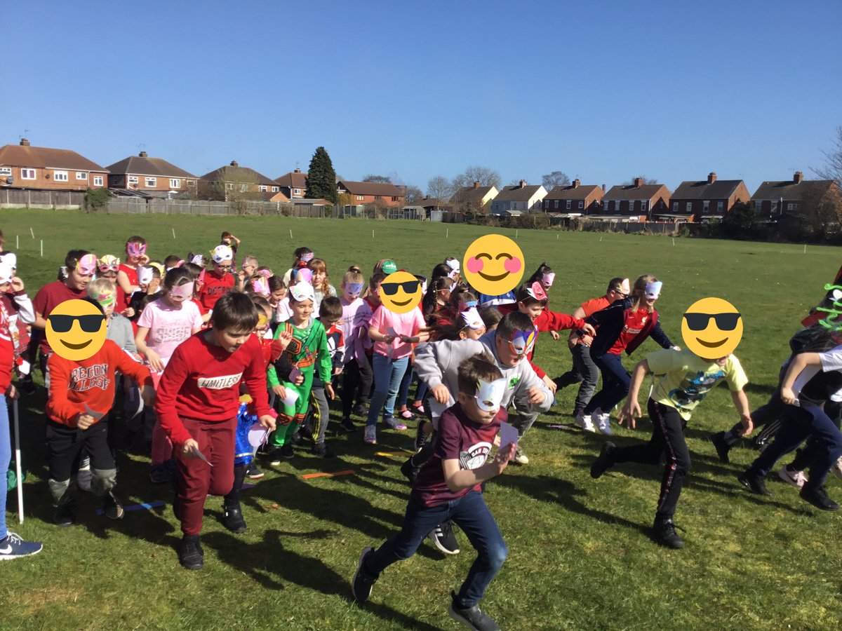TGPS_NorthLincs's tweet photo. Year 4 had fun and burned lots of energy today in the Red Nose Fun Run. Children wore superhero masks and red clothes to celebrate Comic Relief. #RedNoseDay #TGPSPE #THPSBritishvalues #TGPSPSHE https://t.co/xS0KL3Ts4Y