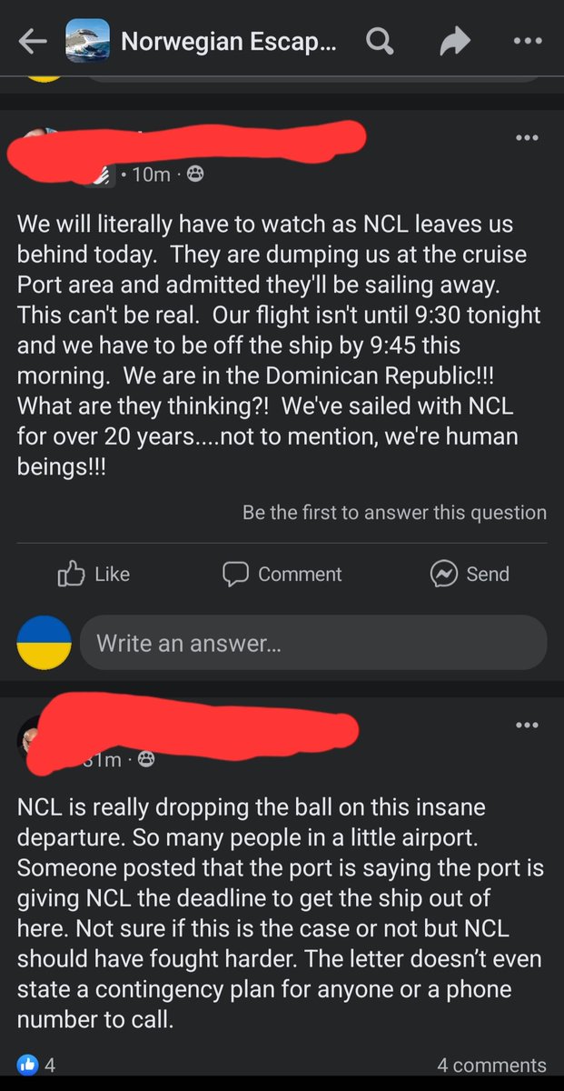 kumquatmama's tweet photo. @CruiseNorwegian what in the world??? There were 2,000 people left on ship yesterday.  Totally unbelievable.  Minors still flying without parents.  So thankful we got out yesterday. #NorwegianEscape https://t.co/qjNC9kQb8u