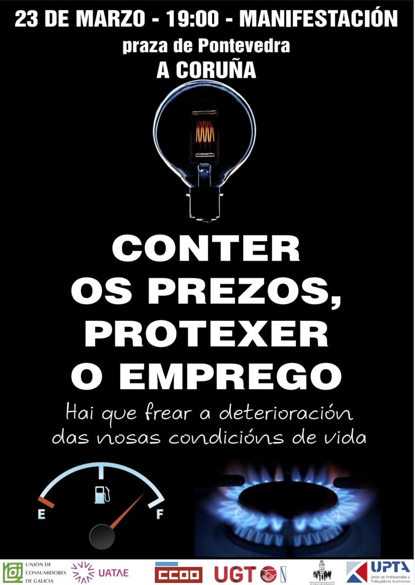 CCOO A Coruña (@ccooacoruna) on Twitter photo ✋ Conter os prezos, protexer o emprego
📆 23 de marzo
➡️ Manifestación #ACoruña 🕐 19:00h
📌 Praza de Pontevedra, Juana de Vega, Praza de Mina, Cantóns ata Obelisco
#CCOO <a href="/ccoogalicia/">S. N. de CCOO Galicia</a> <a href="/CCOO/">COMISIONES OBRERAS</a> ✋ Conter os prezos, protexer o emprego
📆 23 de marzo
➡️ Manifestación #ACoruña 🕐 19:00h
📌 Praza de Pontevedra, Juana de Vega, Praza de Mina, Cantóns ata Obelisco
#CCOO <a href="/ccoogalicia/">S. N. de CCOO Galicia</a> <a href="/CCOO/">COMISIONES OBRERAS</a>
