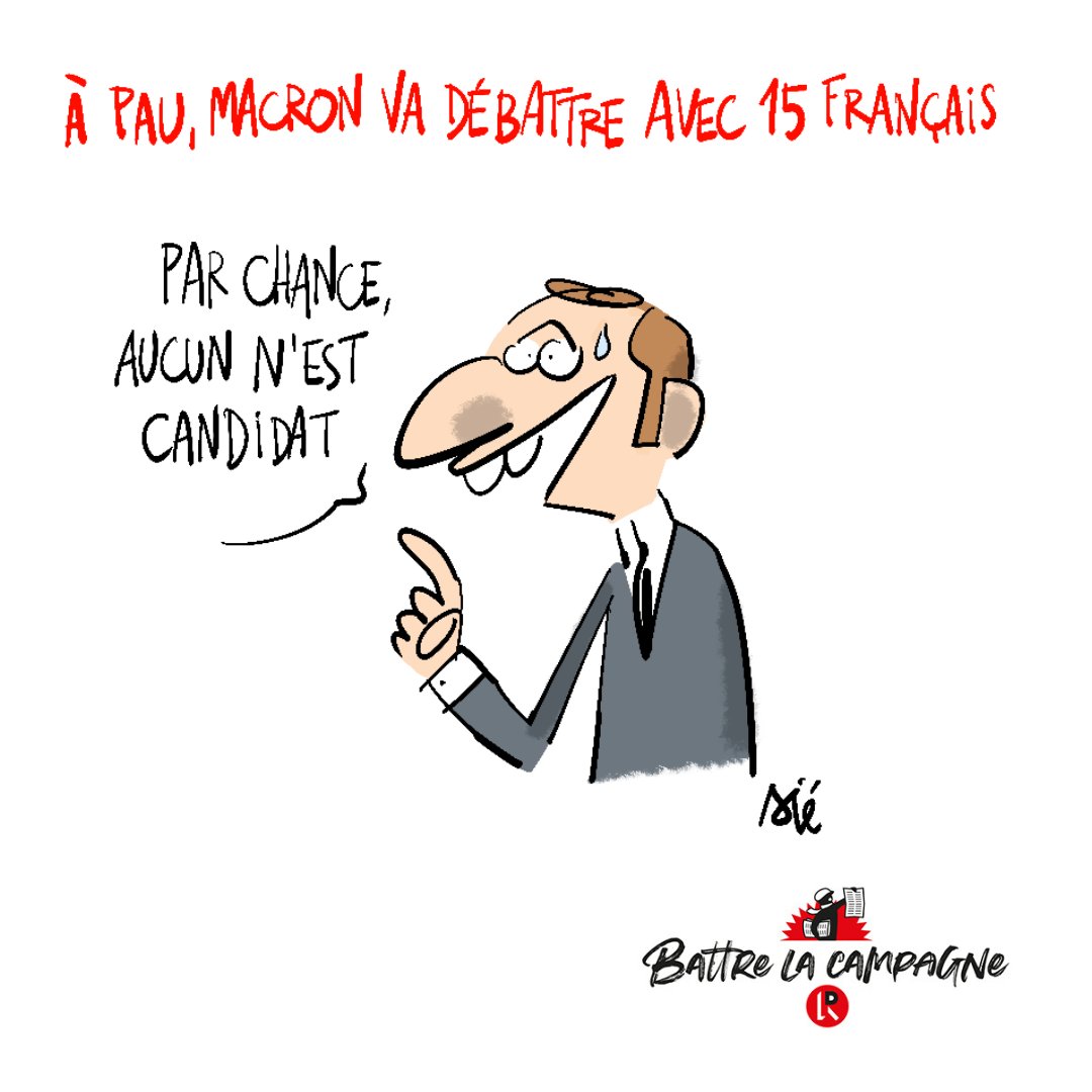 LaRevueDessinee's tweet photo. #Battrelacampagne par @sie_dessine.
#Macron #debat #Presidentielle2022 https://t.co/9ekIwGzvo3