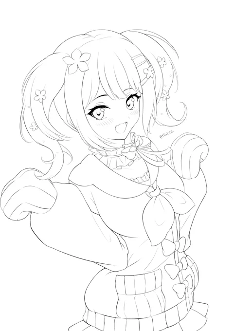 線画描いてる時が心の癒し😌 