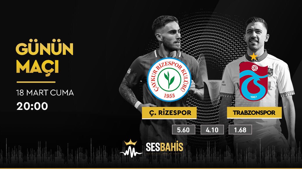✅ Günün maçı, en yüksek oranlar ve geniş market seçenekleriyle Sesbahis'te sizleri bekliyor!

⚽️ Ç.Rizespor - Trabzonspor
⏰ 20:00 - 📺 sesbahis.tv

🔗 Sesbahis.link

#sesbahis #bahis #freebet #freespin