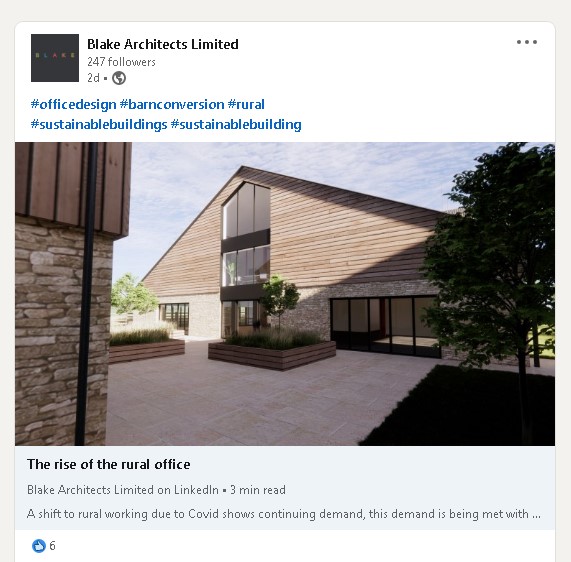 What are the true benefits of working in a rural office and will the trend continue? Read Jonathan's thoughts here - 
linkedin.com/pulse/rise-rur…
#officedesign #barnconversion #rural #passivehouse
#sustainablebuildings #sustainablebuilding #permitteddevelopment