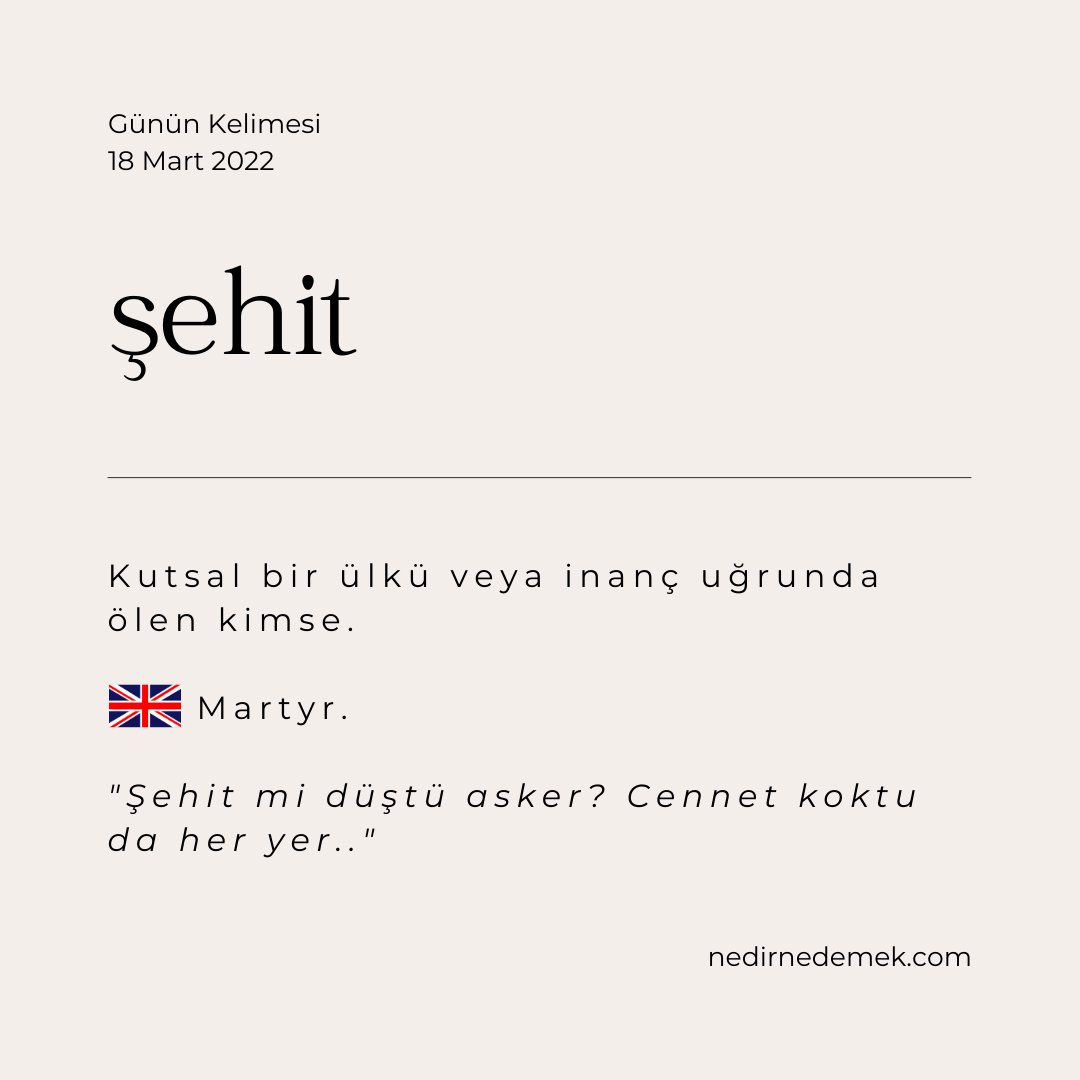 Nedirnedemekcom's tweet photo. Şehit ne demek?

https://t.co/vro5Yz6UoJ

#18MartÇanakkaleZaferi #KutluOlsun https://t.co/PXbV2ReUCv