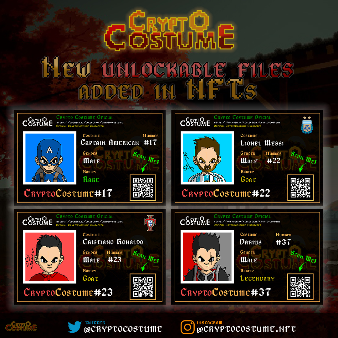 cryptocostume's tweet photo. New UNLOCKABLE FILES added in NFTs♥
.
.
.
.
#NFTGiveaway #nft #nfts #nftdrop #NFTartist #NFTProject #nftcollectors #nftcollectors #NFTcollectibles #NFTCollection #NFTCommumity #Nftarts #nftart #pixelart #OpenSeaNFT #opensea #openseaart #cryptocurrency #bitcoin #Ethereum #Cryptos https://t.co/vOQAyrb1np