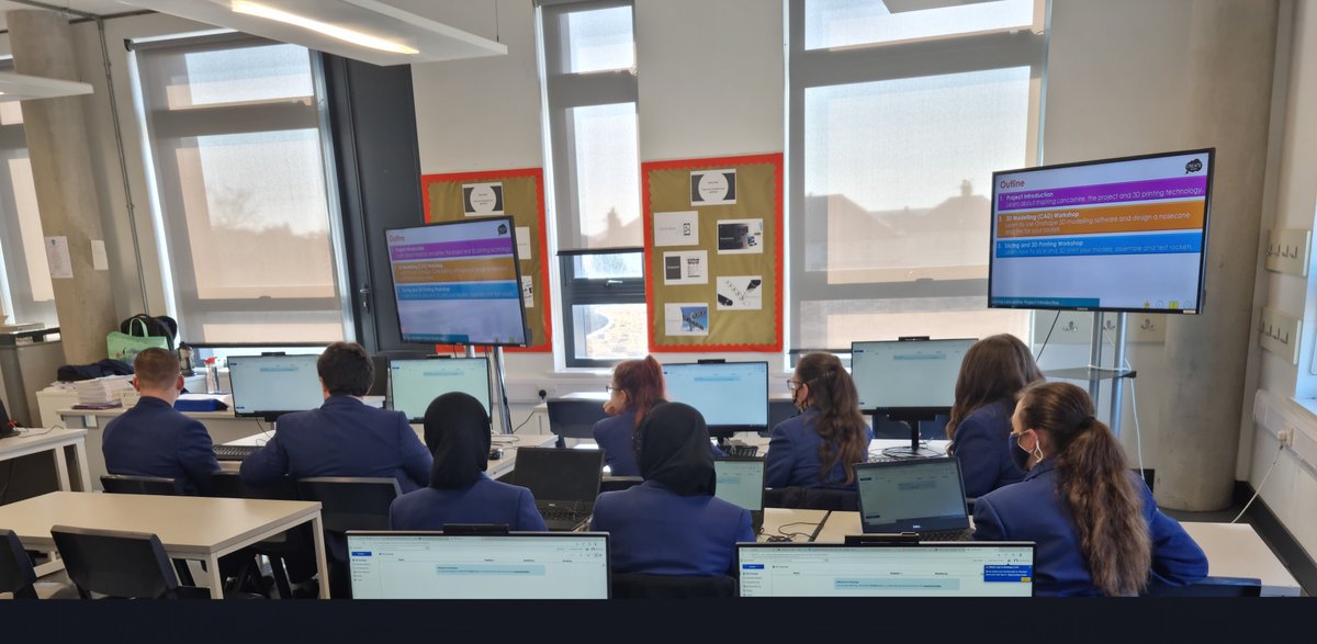 HighfieldLA's tweet photo. We begin with an introduction to what we want to design and create. What is 3D printing and how does it work? #NewSkills #LeadingMyFuture #BeYourBest https://t.co/nApa524Nez