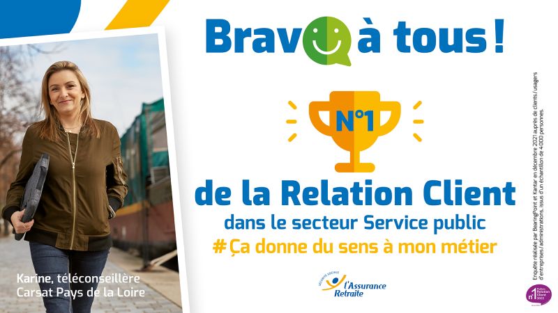 #LAssuranceRetraite élue « N° 1⃣ de la Relation Client dans le secteur Service Public » 🙏<a href="/Cnav_actu/">cnav_actu</a> #Prc2022