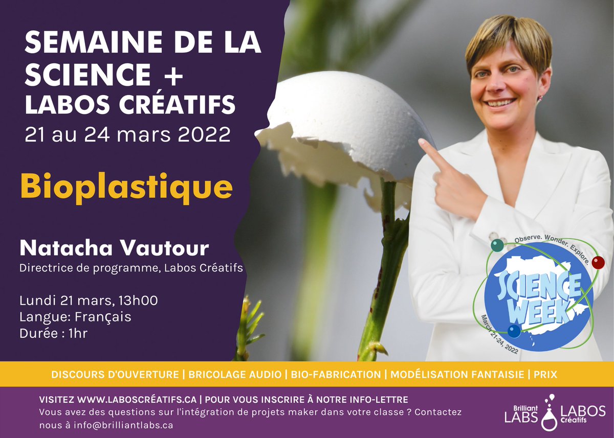 Comment pouvons-nous fabriquer des plastiques 100% bio à partir de nos restes de nourriture? Dans cette session, nous apprendrons comment la nos pelures d’orange, coquilles d'œufs peuvent être utilisées pour créer des plastiques bio. #NBScienceWeek 👉bit.ly/3CTOtuf
