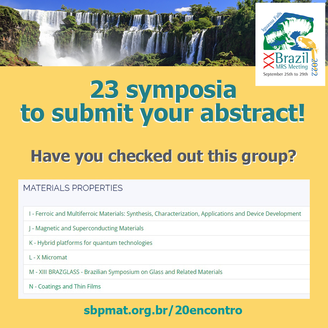 SBPMat's tweet photo. #Ferroic, #multiferroic, #magnetic and #superconducting materials, hybrid #QuantumSystems, #glasses, #coatings and #ThinFilms... If you work in any of these topics, take a look at this group of symposia.🙂 ➡Submit your abstract by April 22. https://t.co/dWwqrYlNYq
#BMRSMeeting https://t.co/AnbOirCDnh