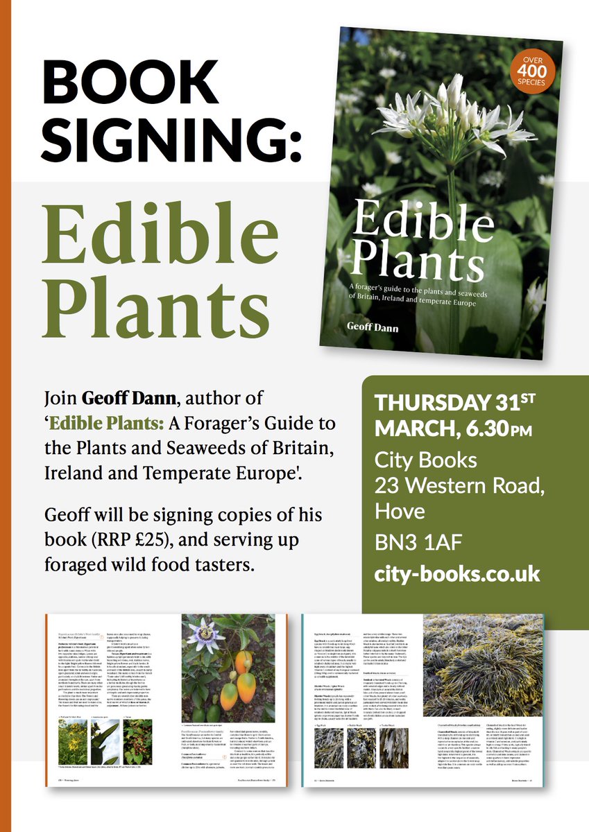 I am going to be doing a book signing in Brighton on Tursday March 31st, with wild food samples (including an original seaweed recipe from the book). Please let me know if you are planning to attend, so I can let the bookshop have some idea of numbers.