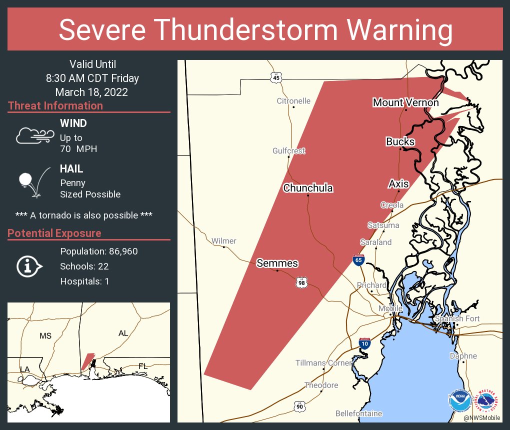 NWS Mobile on Twitter "Severe Thunderstorm Warning including Mount