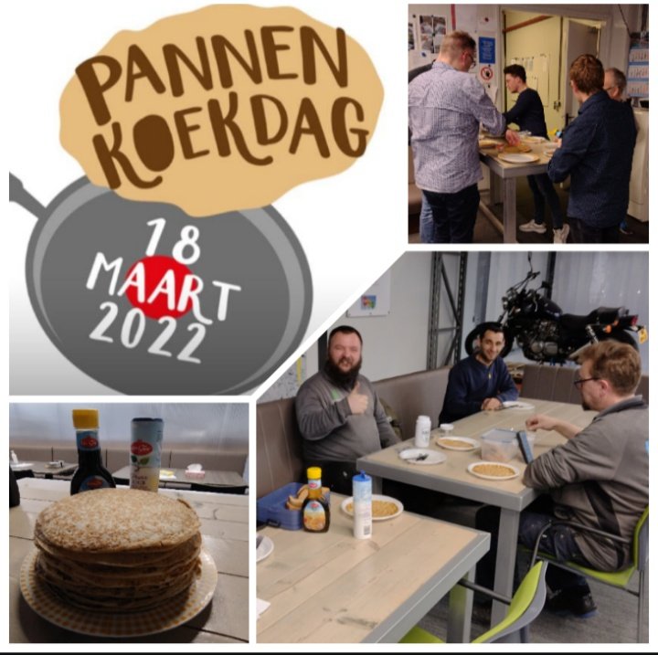Hak4t's tweet photo. NATIONALE PANNENKOEKENDAG
Op deze nationale pannenkoekendag trakteren wij onze collega’s graag op een heerlijke pannenkoek. Zie ze eens smullen!😜
Wil jij de volgende keer ook samen met ons pannenkoeken eten? We zijn nog op zoek naar collega’s https://t.co/B0WVlXdg3J https://t.co/GsryyPBJOa