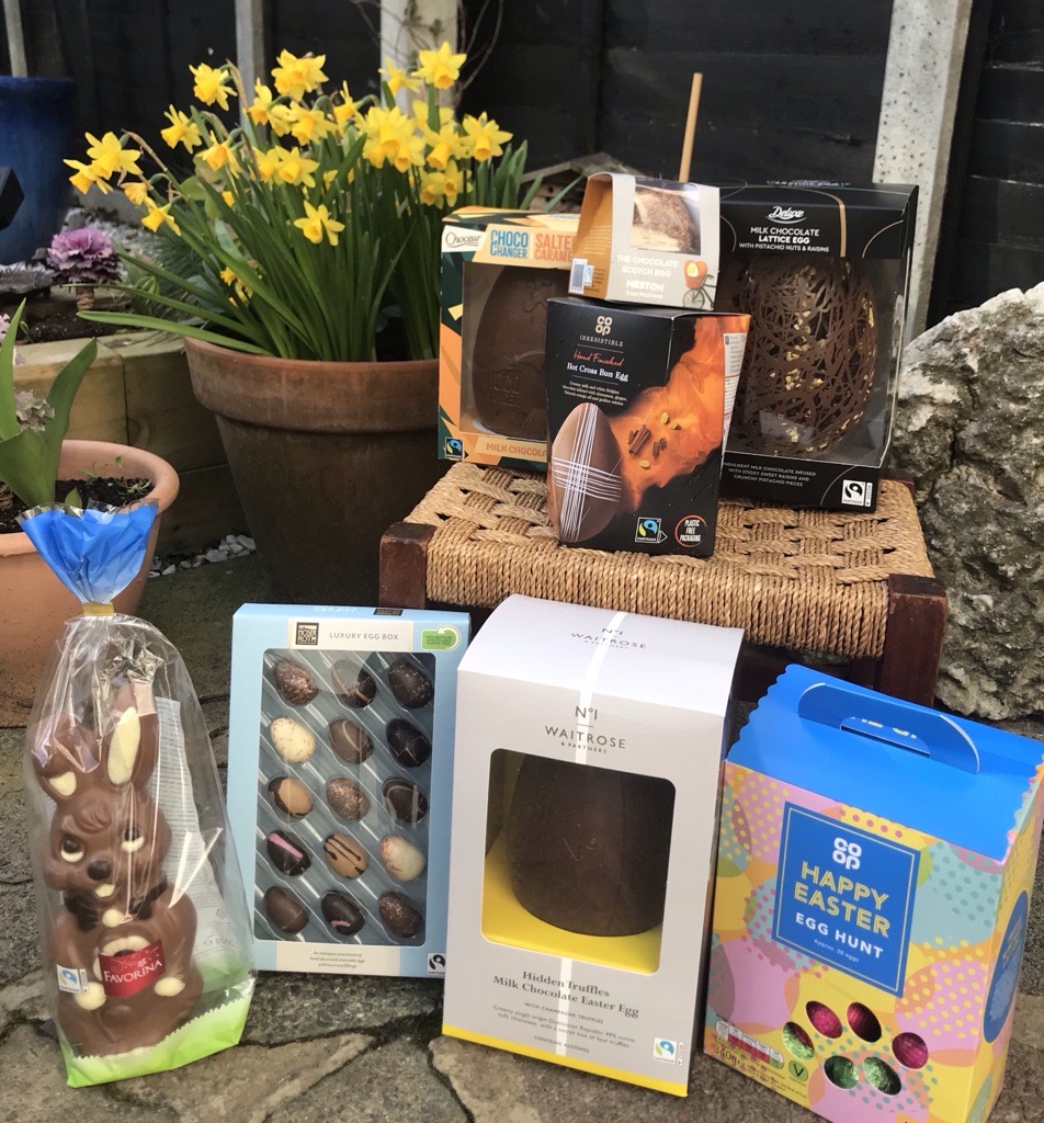 **PRIZES TO BE WON** This Easter choose from an egg-cellent selection of Fairtrade chocolate eggs. 🍫🐣 #FairtradeFriday RT and follow to #win this selection of Fairtrade chocolate eggs from @aldiuk, @coopuk, @lidlgb and @waitrose. UK only, 16+. T&Cs: bit.ly/FairtradeFriday
