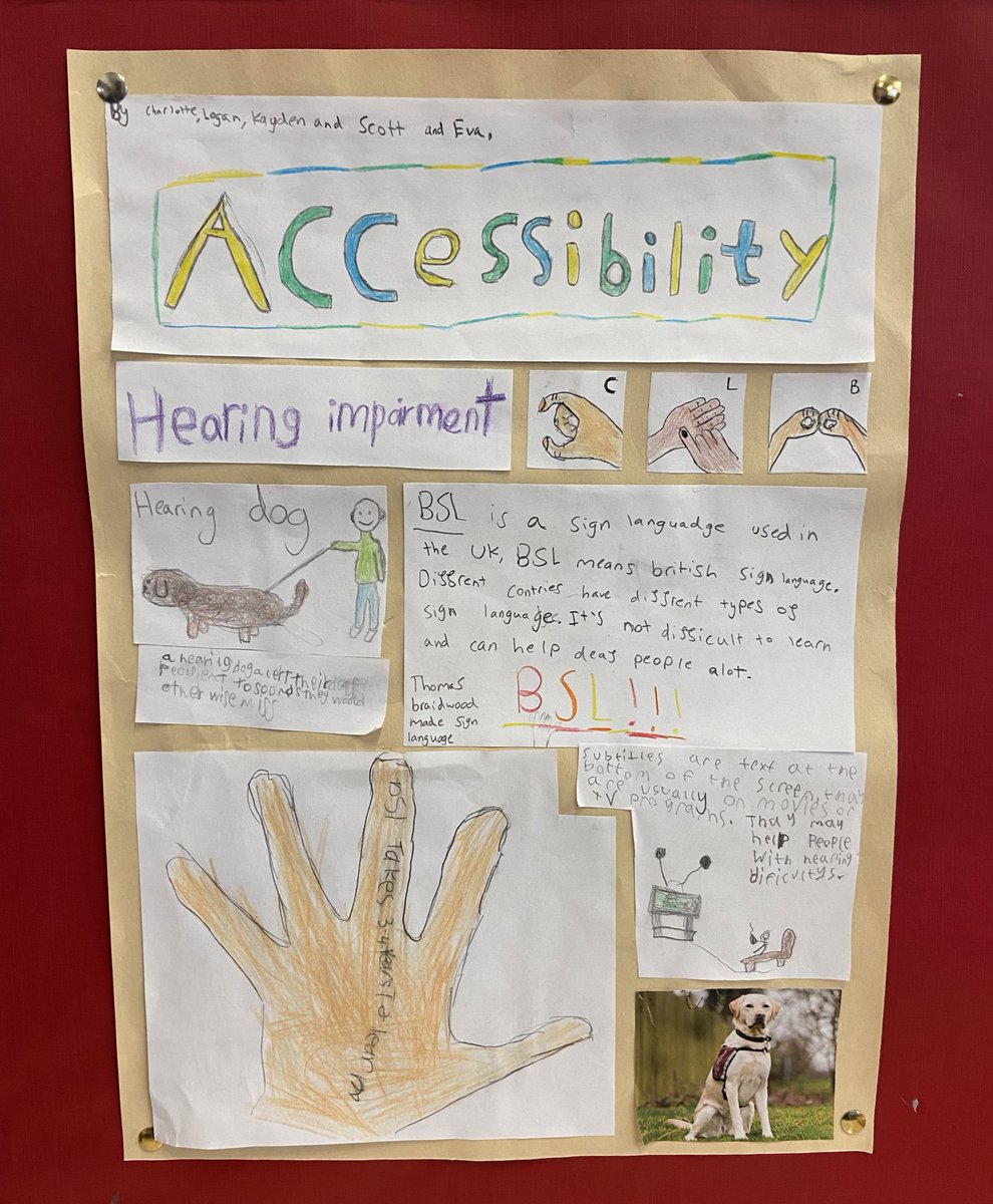 MissThomson2020's tweet photo. I was BLOWN AWAY by P6’s work on accessibility this week! We learned about different types of disability and the researched how our society can be as welcoming and inclusive as possible☀️ https://t.co/zf5atj9GAo