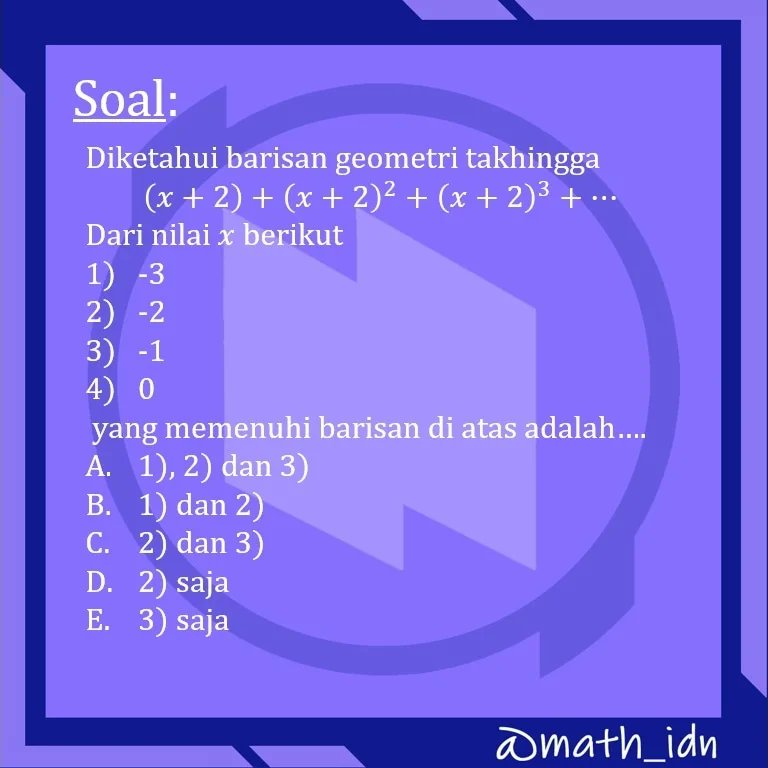 math_idn's tweet photo. Jawaban soal sebelumnya!
.
.
.
#mathidn #matematikadasar #utbk2022 #sbmptn2022 #math #mtk #materiutbk #ugm2022 #undip2022 #ui2022 #simakui2022 #simakui #matematiksaintek https://t.co/PSx6sDYeVP