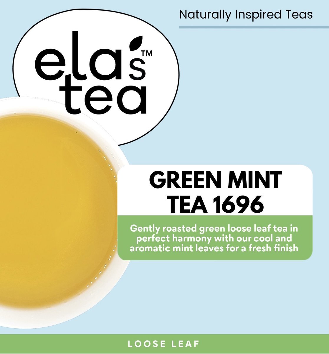 elasteacompany's tweet photo. ela’s green mint is smooth and refreshing. what an all natural magic blend of freshness. delish. #tea #tealover #mint #greenmint #greentea #looseleaftea #elasteacompany @ecscoffee https://t.co/WzbhVKFCk8