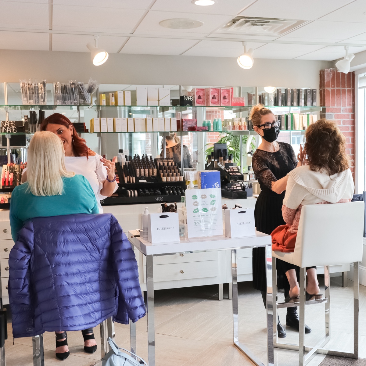 Interlocks's tweet photo. Luck of the stylish 🍀 Thank you to all who joined us for our Spring Makeup Event, and thanks to Guest Artist Jennifer McLaughlin and Robin L. for providing the glam 💄😍 https://t.co/34edX0KwXj