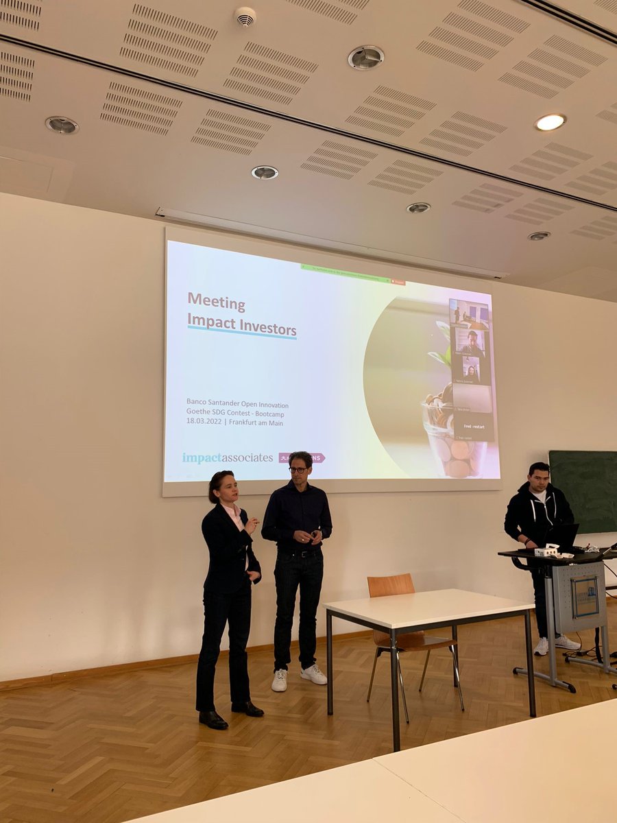ggroeben's tweet photo. It was a lot of fun presenting today on "Meeting Impact Investors" in the course of Goethe SDG Contest powered by @GUnibator and @SantanderX ! Good luck for the #startups pitching today!🚀
#impact #investing #sdg #startupsforfuture @Dentons @DentonsVTG https://t.co/rUSoitxE0B