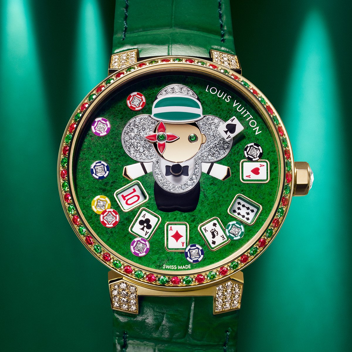 Louis Vuitton on X: Fantasy worlds. As a circus juggler, card dealer, and  fortune teller, #LouisVuitton's mascot Vivienne inspires the new Tambour  Slim Vivienne Jumping Hour. Learn about these High Watchmaking creations